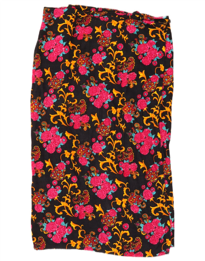 Vintage Womens Wrap Skirt W32 Large Multicoloured Floral Polyester