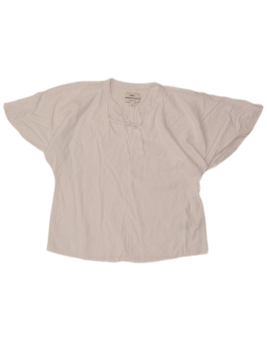 Marks & Spencer Womens Blouse Top UK 12 Medium  White Linen