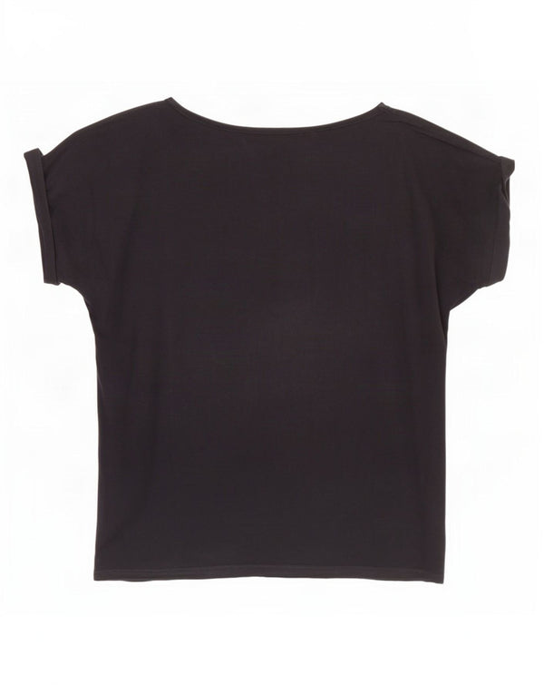 Trussardi Jeans Womens Graphic T-Shirt Top UK 16 Large Black