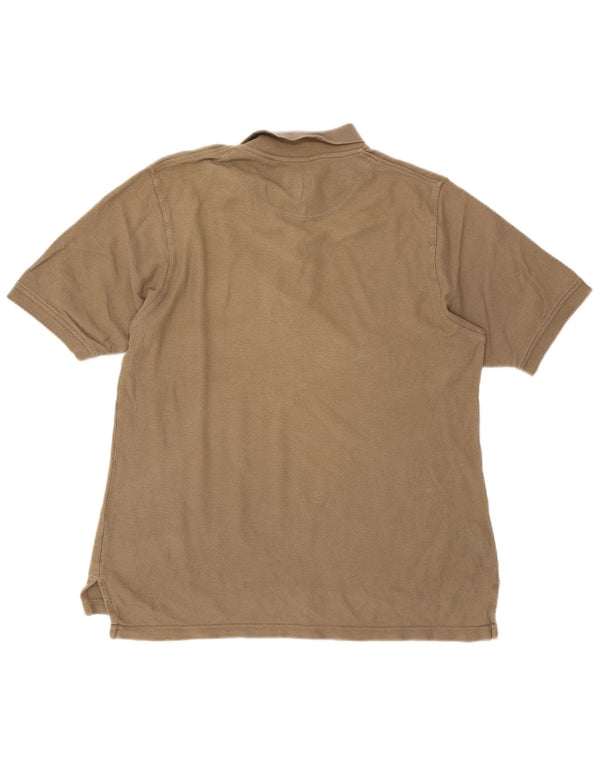 Timberland Mens Polo Shirt Large Beige Cotton