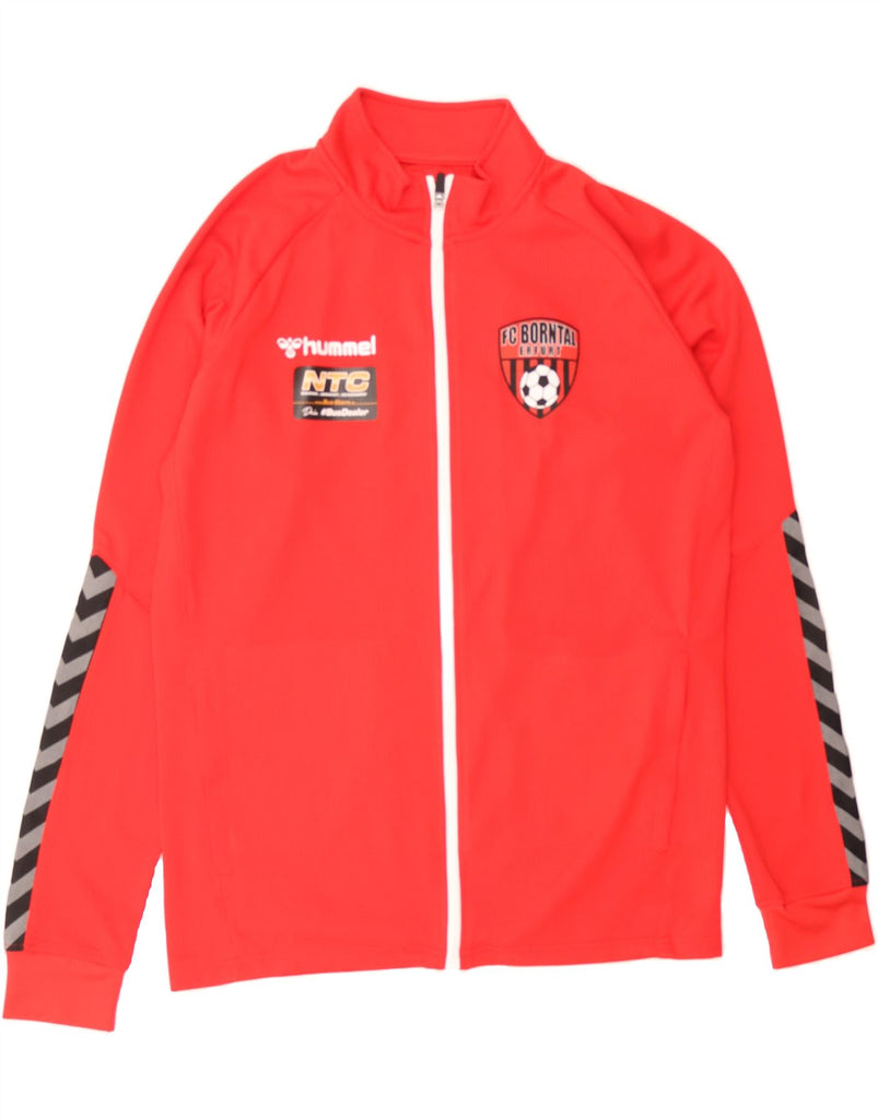 HUMMEL Mens Graphic Tracksuit Top Jacket Medium Red Colourblock Polyester Vintage Hummel and Second-Hand Hummel from Messina Hembry 