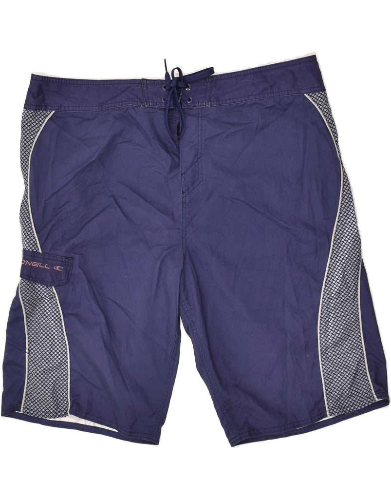 O'NEILL Mens Graphic Swimming Shorts W38 XL Navy Blue Colourblock | Vintage O'Neill | Thrift | Second-Hand O'Neill | Used Clothing | Messina Hembry 