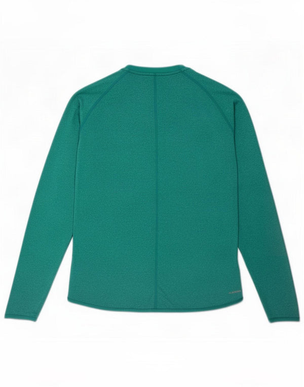 Reebok Womens Top Long Sleeve UK 14 Large Green Polyester