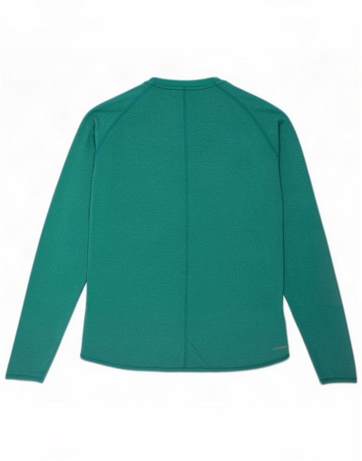 Reebok Womens Top Long Sleeve UK 14 Large Green Polyester