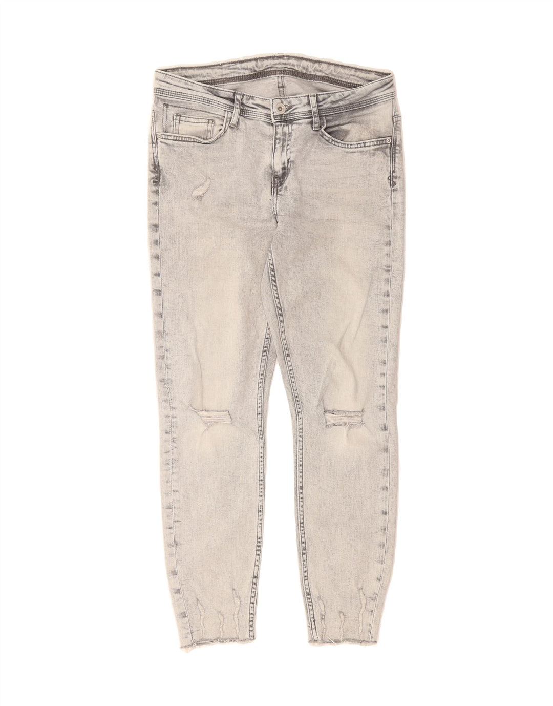 ZARA Womens Distressed Skinny Jeans W30 L26 Grey Vintage Zara and Second-Hand Zara from Messina Hembry 