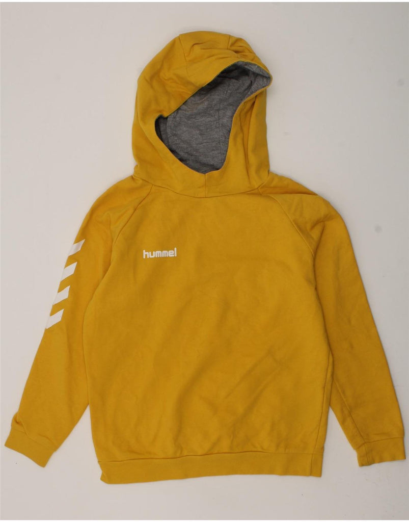 HUMMEL Boys Graphic Hoodie Jumper 7-8 Years Small  Yellow Cotton | Vintage Hummel | Thrift | Second-Hand Hummel | Used Clothing | Messina Hembry 