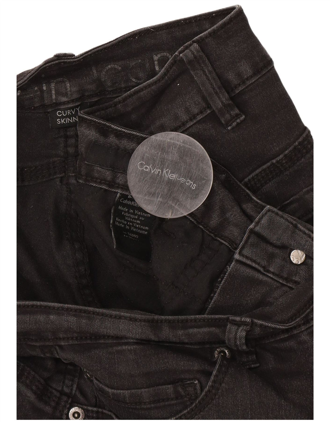 CALVIN KLEIN Womens Curvy Skinny Jeans W34 L30 Grey