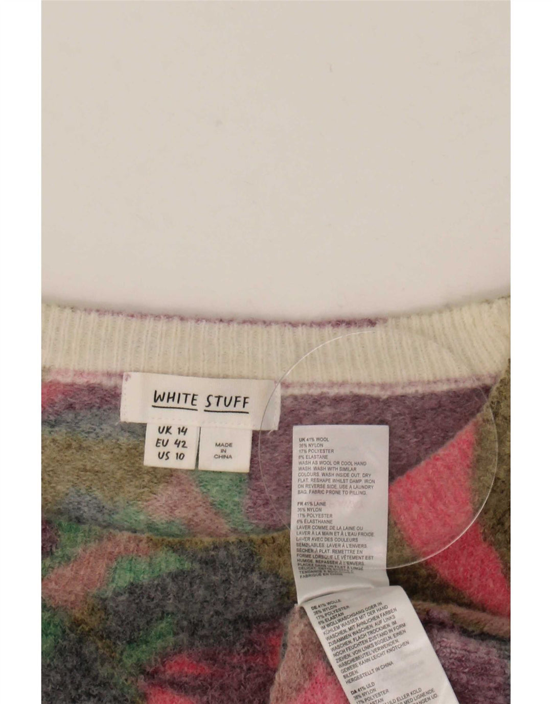 White Stuff Womens Boat Neck Jumper Sweater UK 14 Large Multicoloured