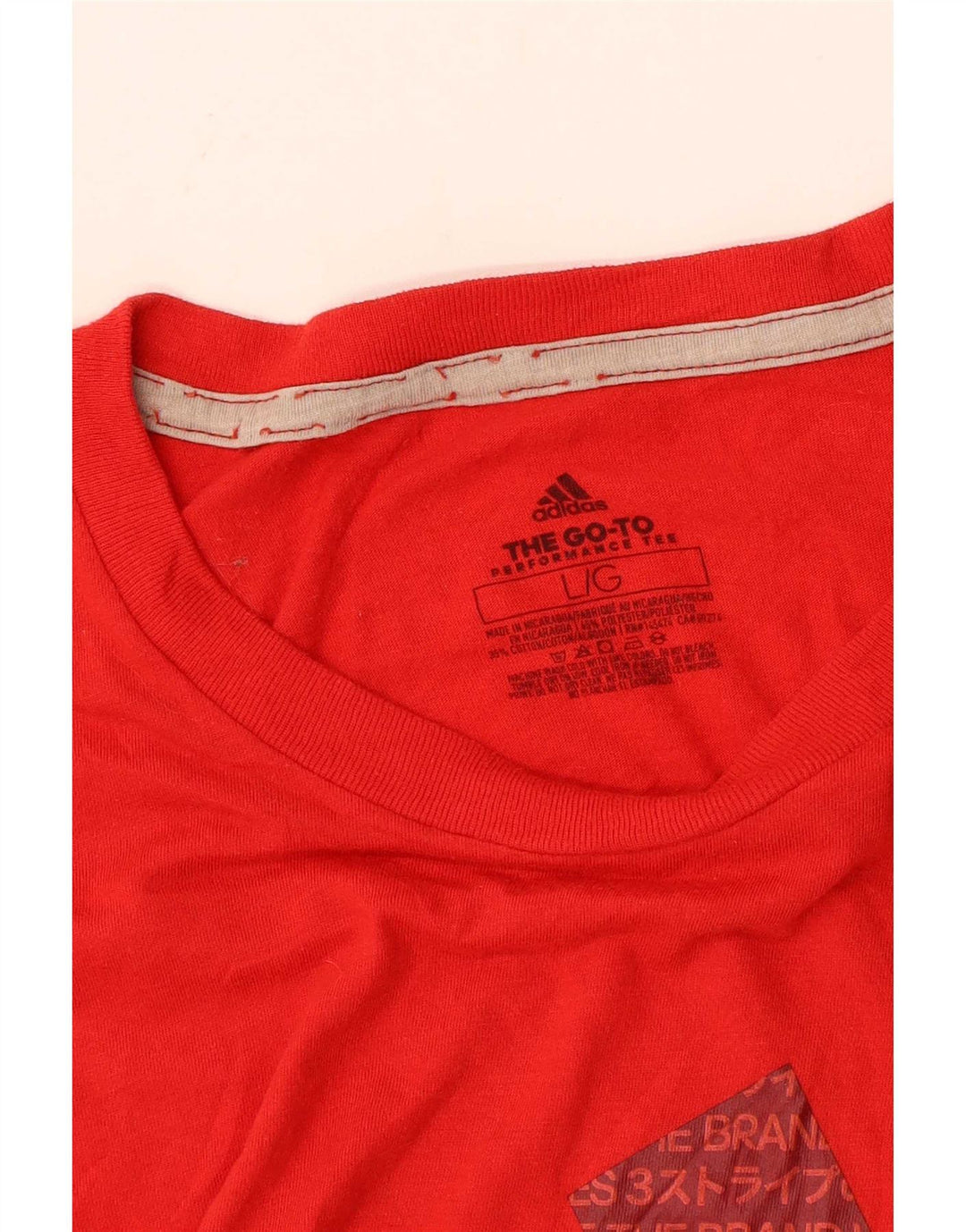 Adidas Mens Climalite Graphic T-Shirt Top Large Red Polyester