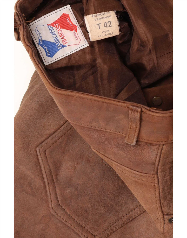 Vintage Mens Leather Trousers W30 L34 Brown