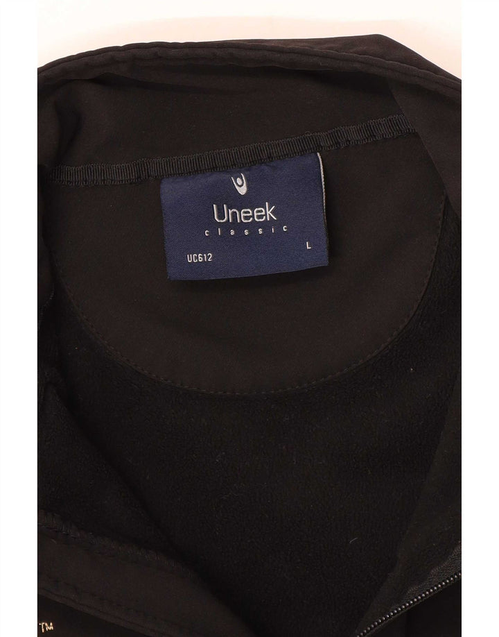 Uneek Womens Graphic Tracksuit Top Jacket UK 16 Large Black