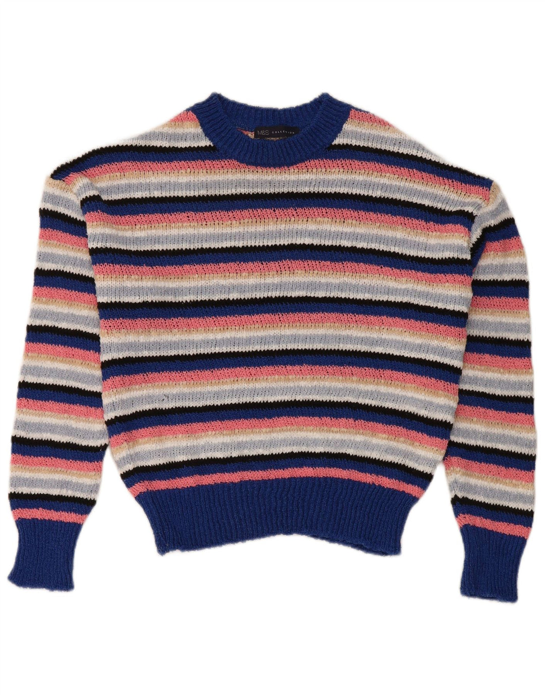 Marks & Spencer Womens Crew Neck Jumper Sweater UK 10 Small Multicoloured