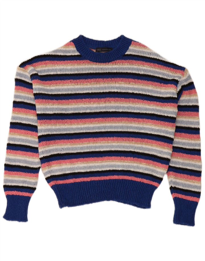 Marks & Spencer Womens Crew Neck Jumper Sweater UK 10 Small Multicoloured