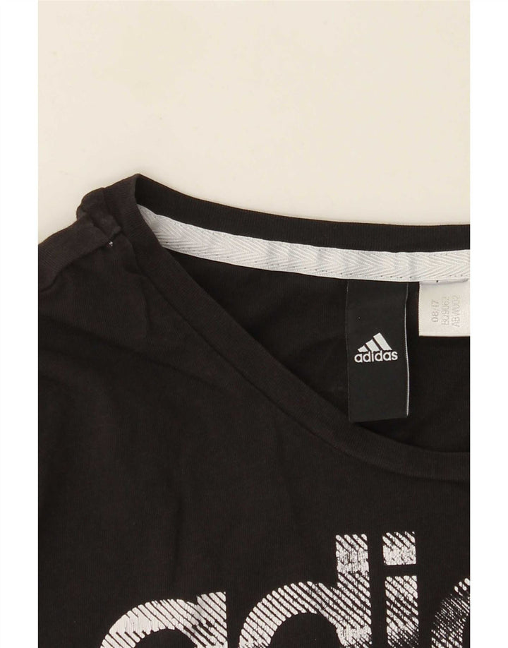 Adidas Womens Graphic T-Shirt Top UK 12 Medium Black