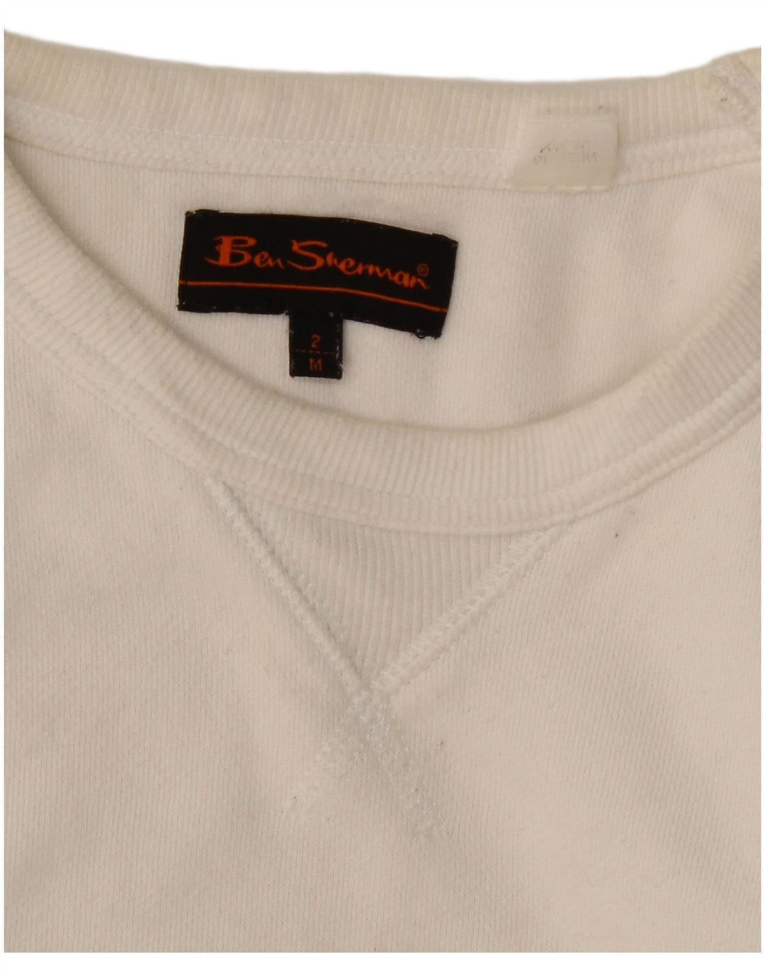 Ben Sherman Mens Graphic Sweatshirt Jumper Medium White Cotton