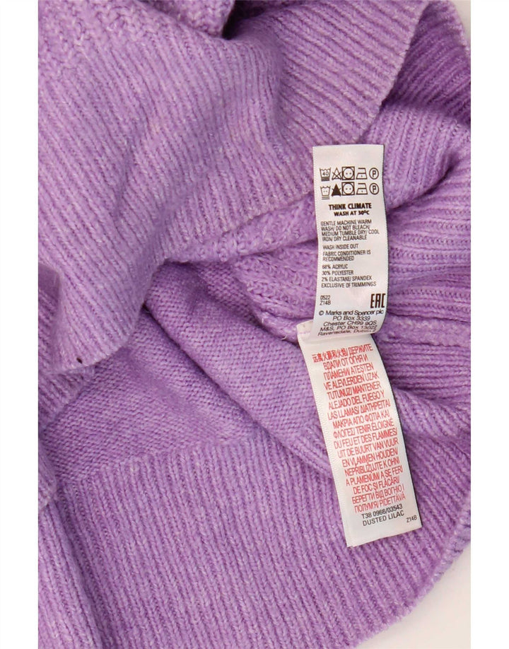Marks & Spencer Womens Crew Neck Jumper Sweater UK 14 Medium Purple Acrylic