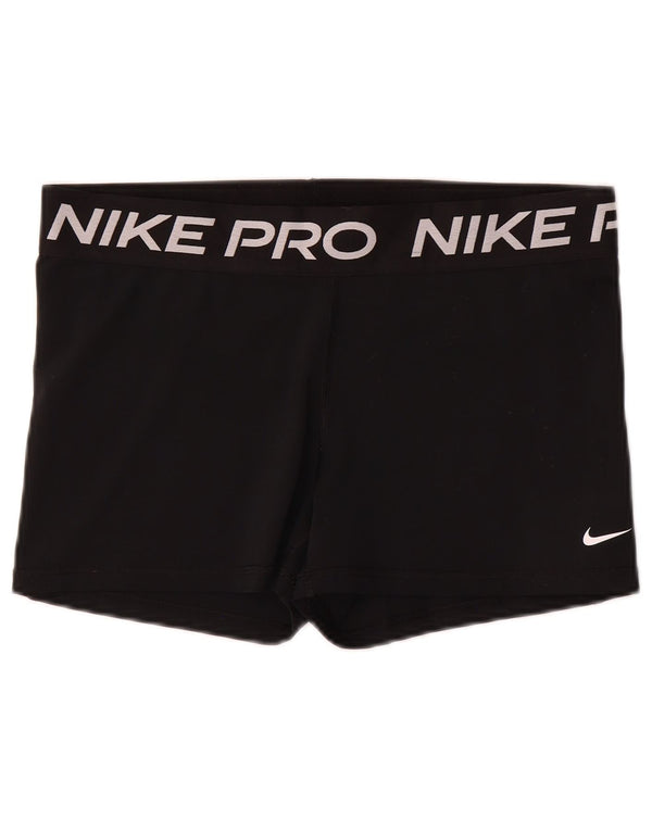 Nike Womens Dri Fit Graphic Sport Shorts UK 18 XL Black Polyester