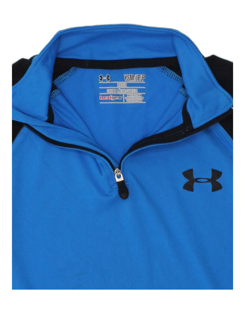 UNDER ARMOUR Boys Zip Neck Sweatshirt Jumper 8-9 Years Small Blue | Vintage Under Armour | Thrift | Second-Hand Under Armour | Used Clothing | Messina Hembry 