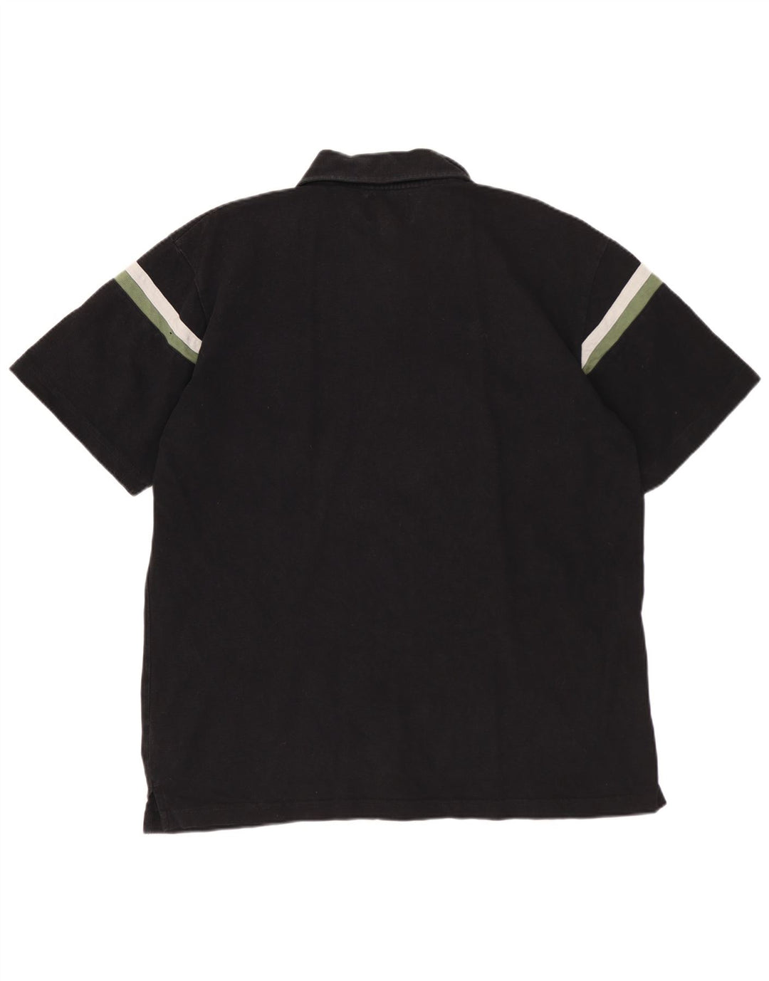 LEE Mens Polo Shirt Large Black Striped