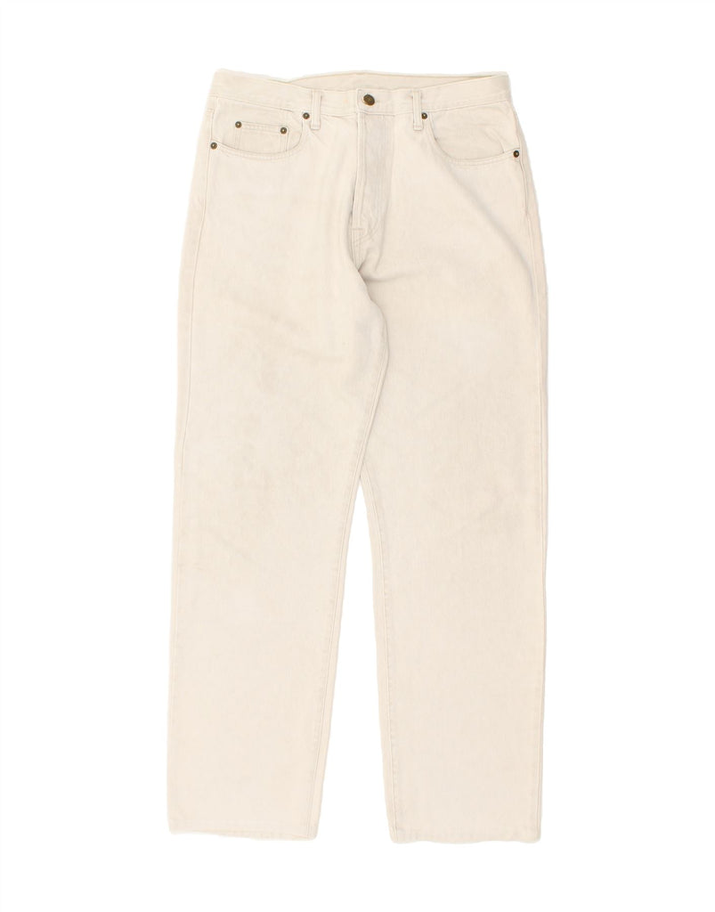 UNIFORM Mens Straight Jeans W36 L32 Off White Cotton Vintage Uniform and Second-Hand Uniform from Messina Hembry 