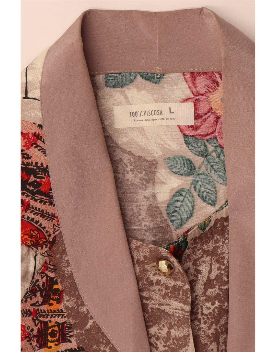 Vintage Womens 1 Button Blazer Jacket UK 16 Large Multicoloured Floral