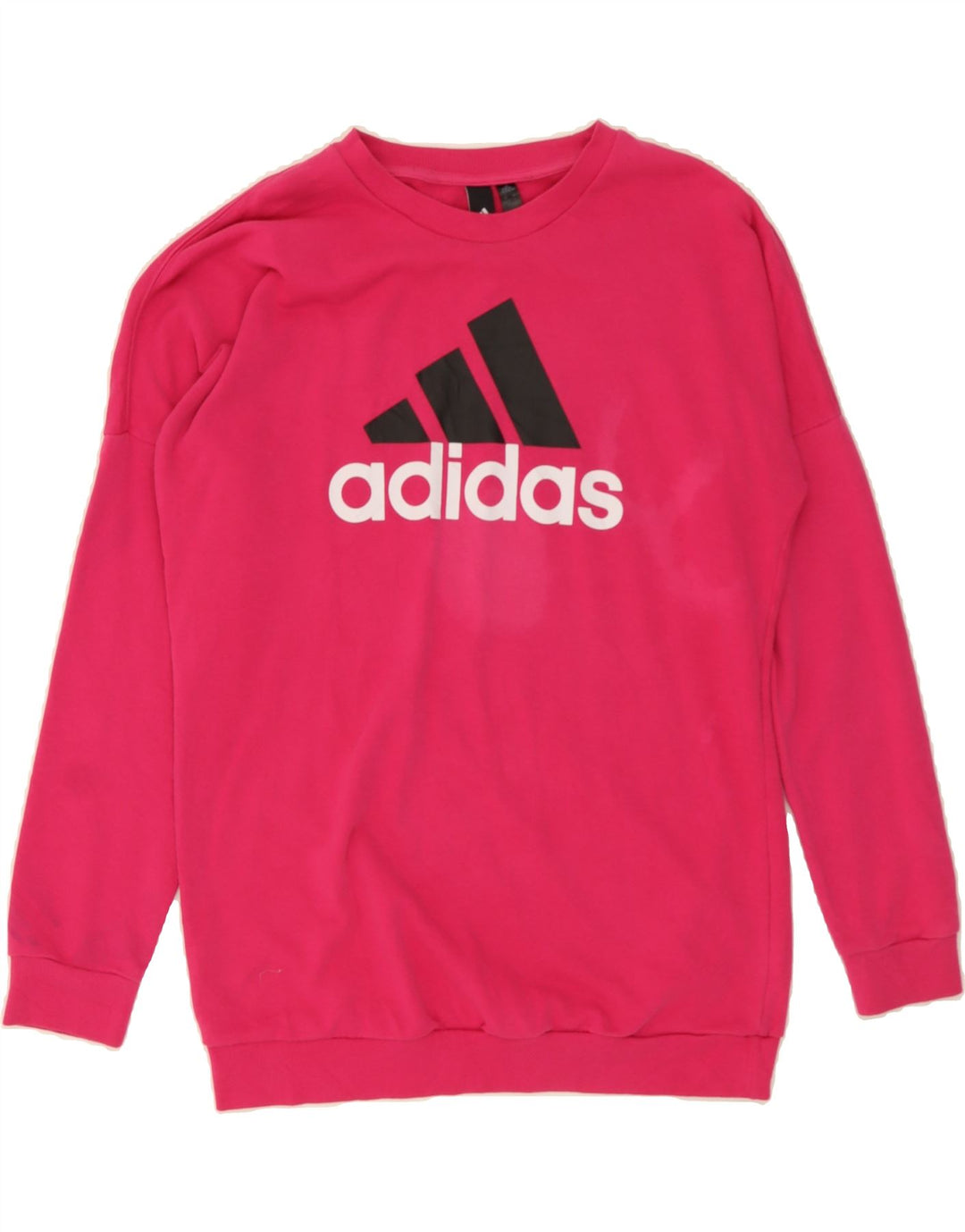 ADIDAS Womens Oversized Sweatshirt Jumper UK 8/10 Small Pink Colourblock Vintage Adidas and Second-Hand Adidas from Messina Hembry 
