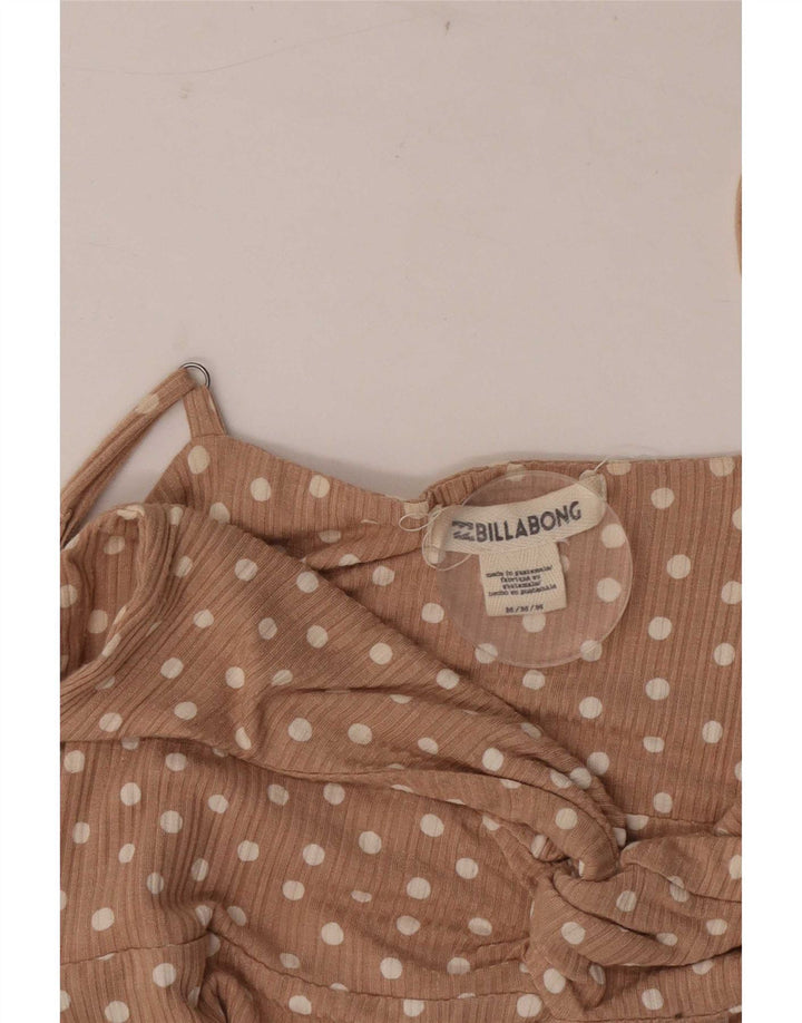 Billabong Womens Sleeveless Sundress UK 12 Medium Beige Polka Dot