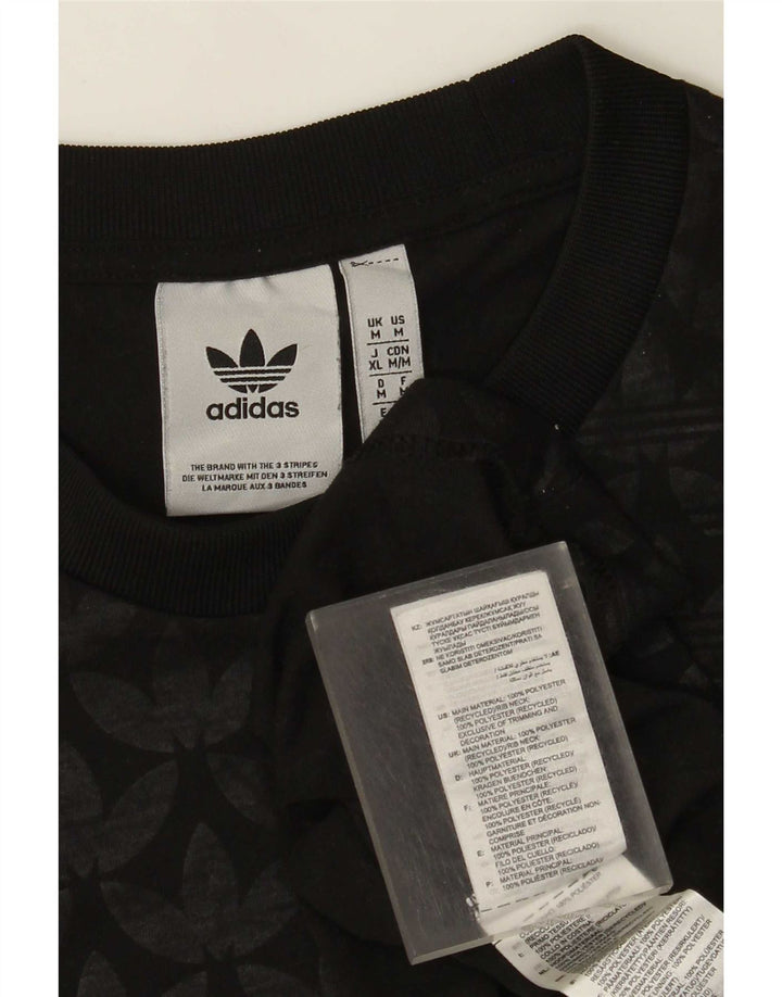 Adidas Mens Graphic T-Shirt Top Medium Black Polyester