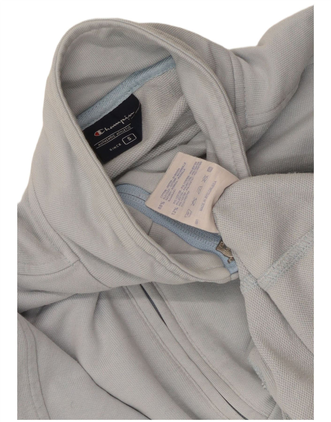 Champion Womens Tracksuit Top Jacket UK 10 Small Blue Cotton
