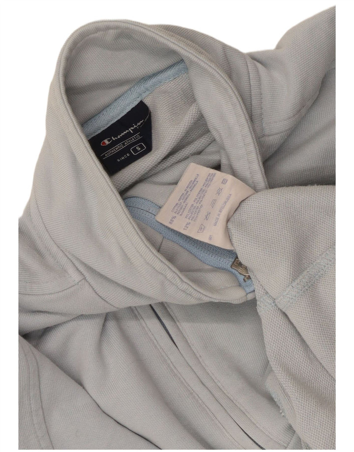 Champion Womens Tracksuit Top Jacket UK 10 Small Blue Cotton
