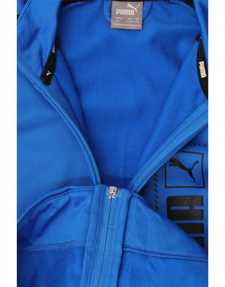 Puma Boys Graphic Tracksuit Top Jacket 11-12 Years Blue Colourblock