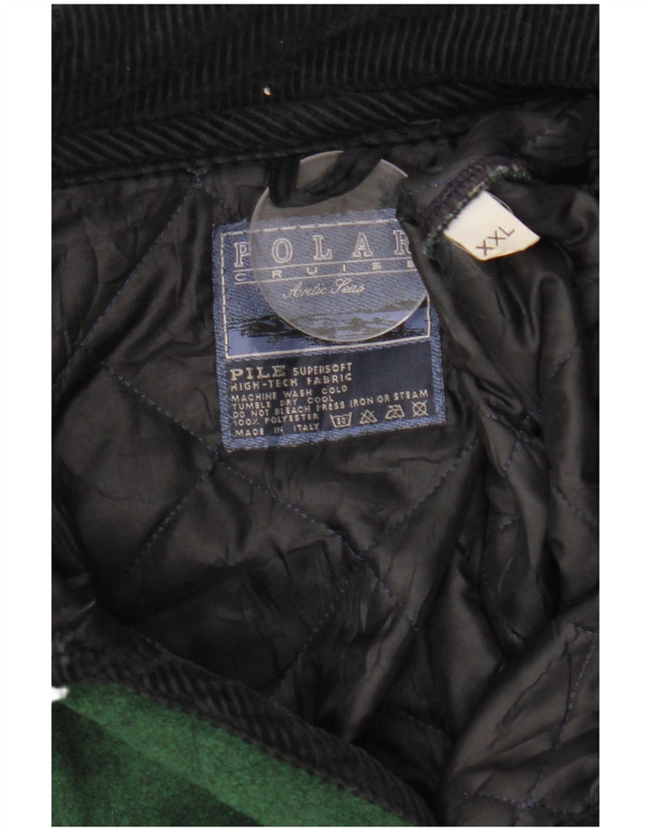 Vintage Mens Quilted Jacket UK 44 2XL Green Polyester