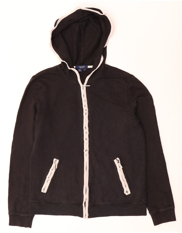 Chaps Womens Zip Hoodie Sweater UK 14 Medium Black