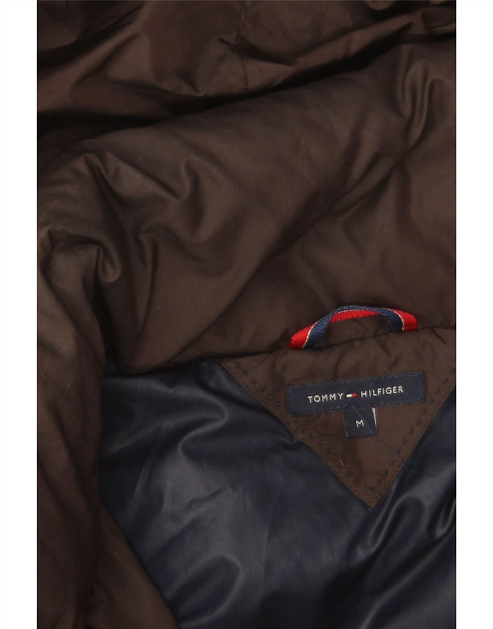 Tommy Hilfiger Womens Hooded Padded Coat UK 14 Medium Brown Polyester