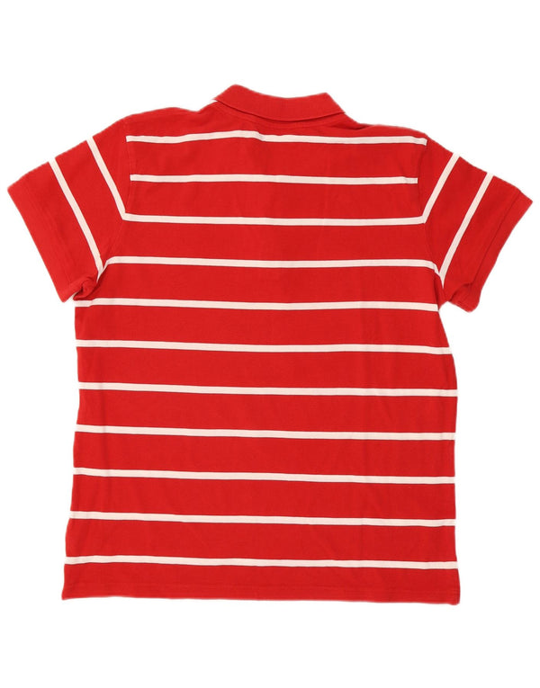 Adidas Mens Polo Shirt XL Red Striped Cotton
