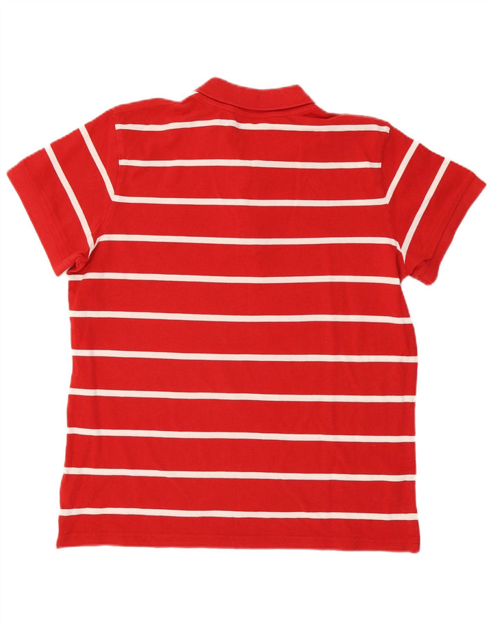 Adidas Mens Polo Shirt XL Red Striped Cotton
