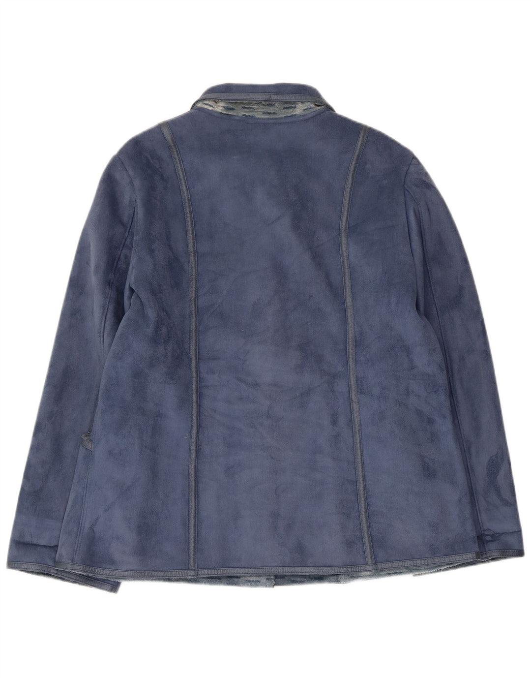 Vintage Womens Overcoat IT 50 XL Blue Polyester