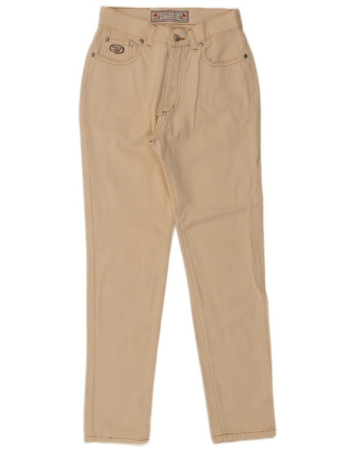 Onyx Womens Slim Jeans W29 L29 Beige Cotton