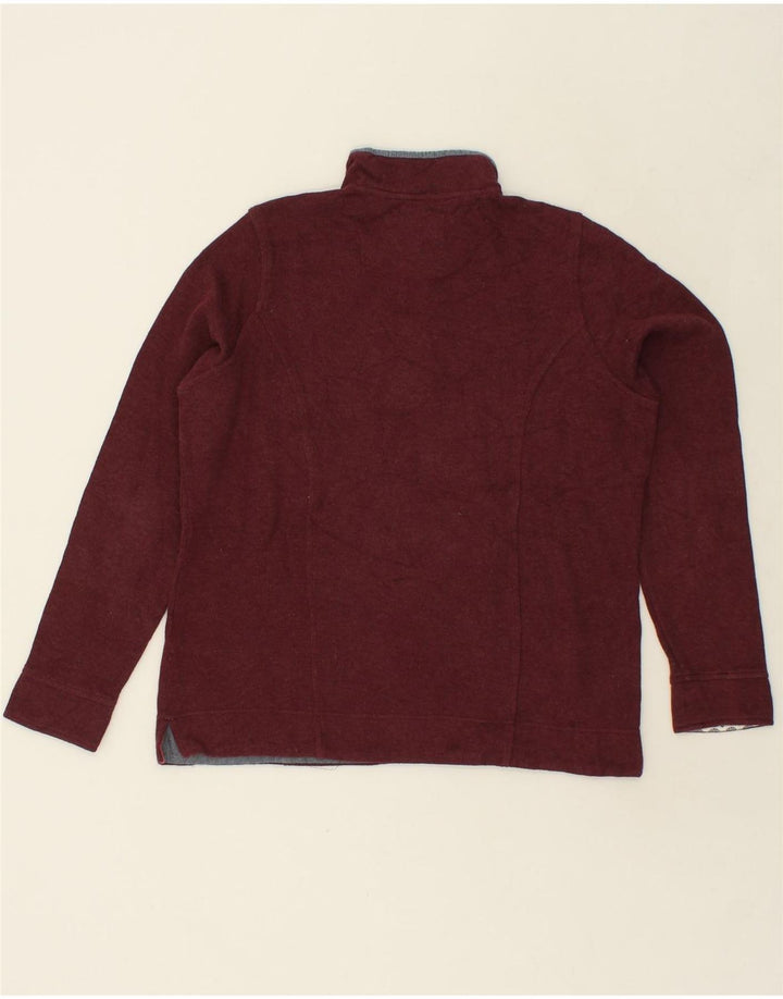 ORVIS Womens Loose Fit Zip Neck Sweatshirt Jumper UK 14 Medium Maroon Vintage Orvis and Second-Hand Orvis from Messina Hembry 