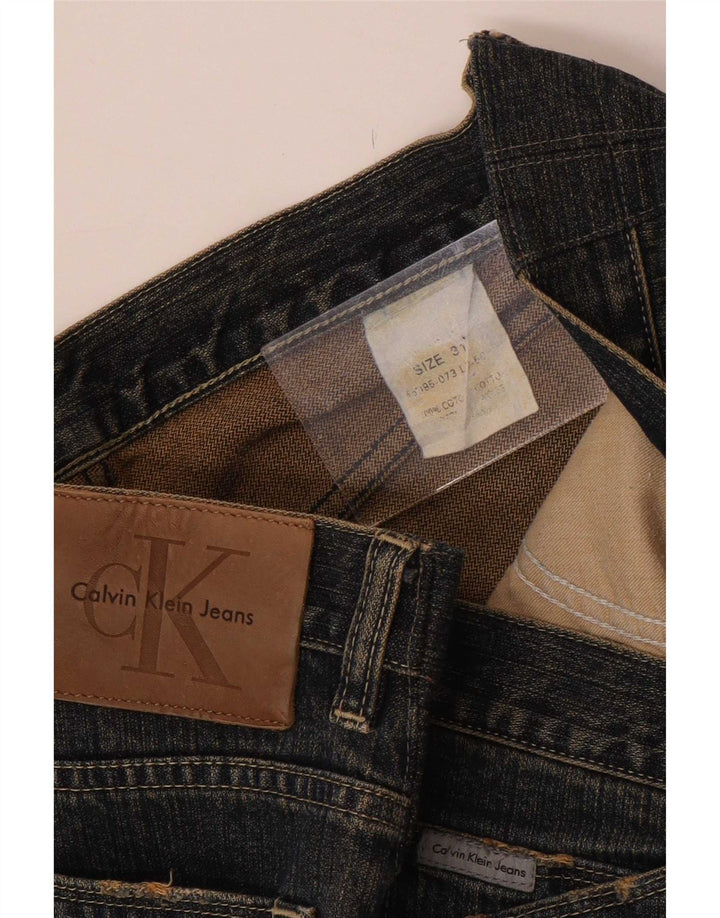 Calvin Klein Mens Straight Jeans W31 L30 Navy Blue Cotton