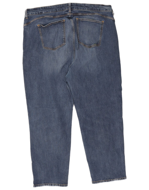 Marks & Spencer Womens High Waist Cropped Jeans UK 22 3XL W38 L25 Blue