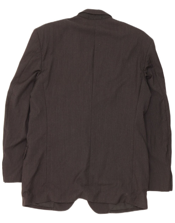 Trussardi Mens 2 Button Blazer Jacket IT 48 Medium Black Virgin Wool