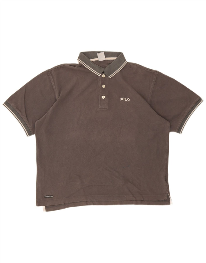 Fila Mens Polo Shirt Medium Grey Cotton