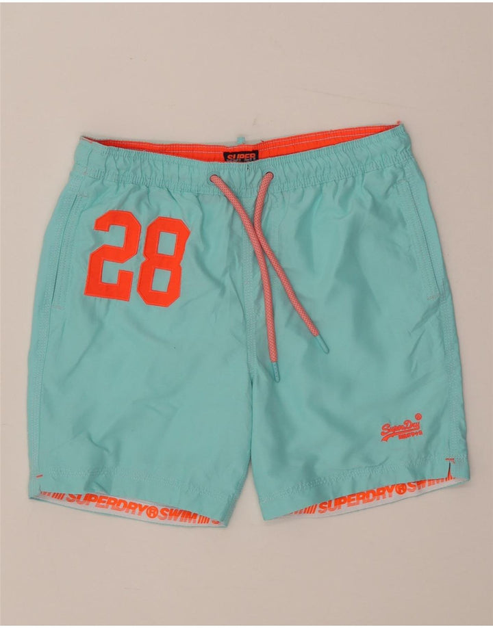 Superdry Mens Graphic Swimming Shorts Medium  Blue Polyester