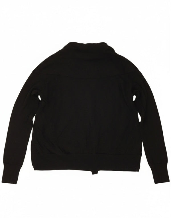 Cos Womens Oversized Open Cardigan Sweater UK 6 XS Black Wool