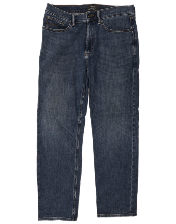 Marks & Spencer Mens Straight Jeans W32 L29 Blue Cotton