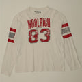 WOOLRICH Womens Graphic Top Long Sleeve UK 18 XL White Cotton Vintage Woolrich and Second-Hand Woolrich from Messina Hembry 