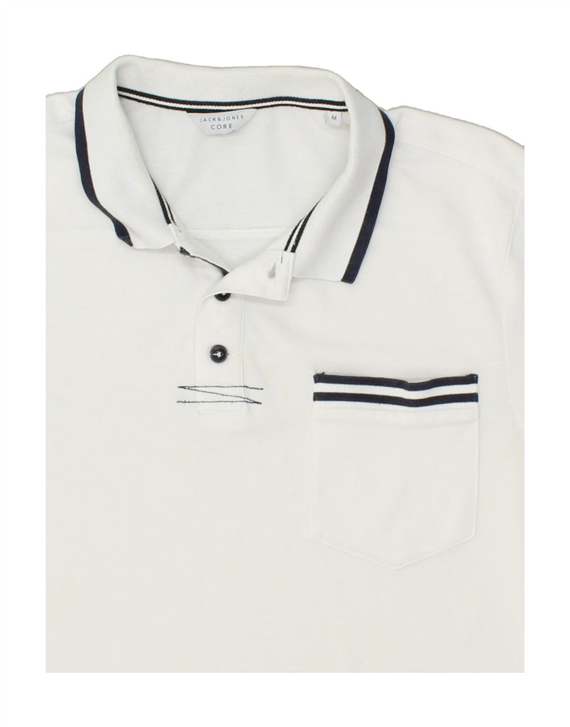 JACK & JONES Mens Polo Shirt Medium White Cotton | Vintage Jack & Jones | Thrift | Second-Hand Jack & Jones | Used Clothing | Messina Hembry 