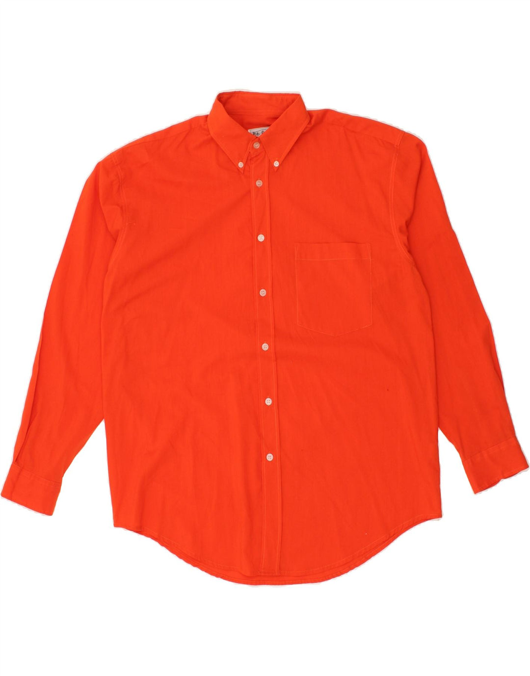 VINTAGE Mens Shirt Large Orange Polyester Vintage Vintage and Second-Hand Vintage from Messina Hembry 