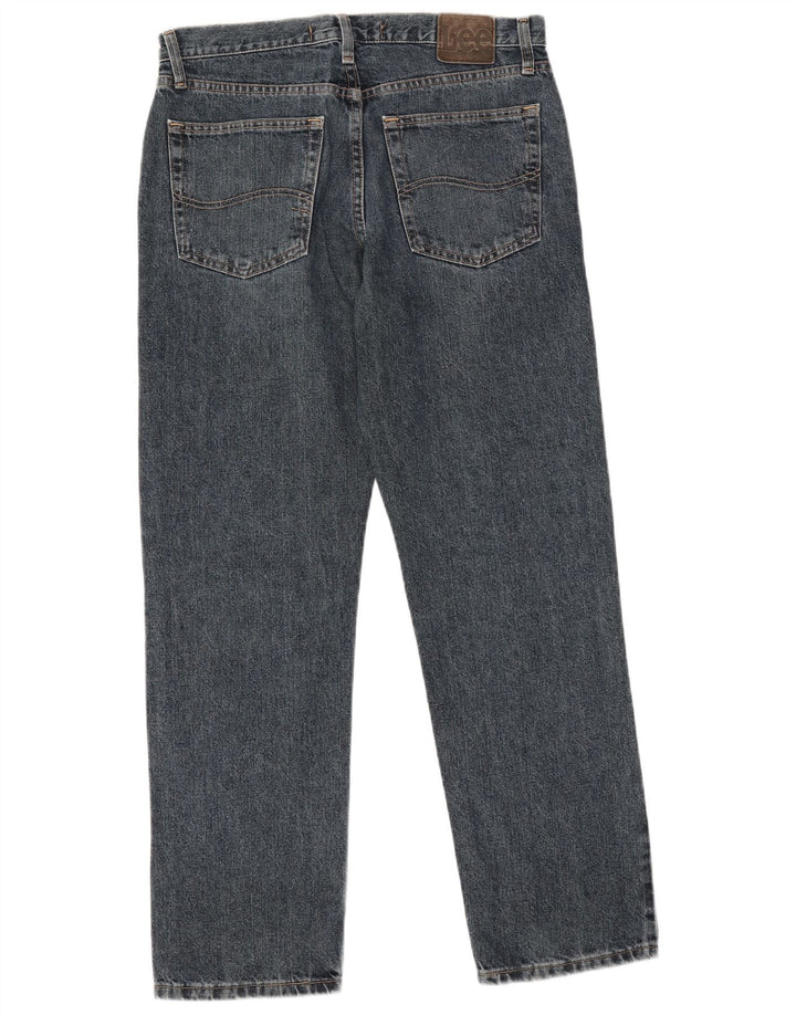 Lee Mens Regular Fit Straight Jeans  W32 L30 Blue Cotton